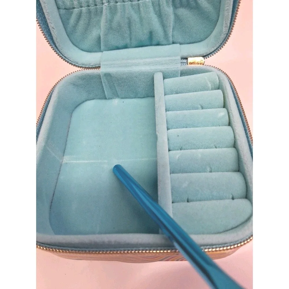 Travel Jewelry Box w/ Multiple Compartments - Pastel Psychedelic Print 4x4x2